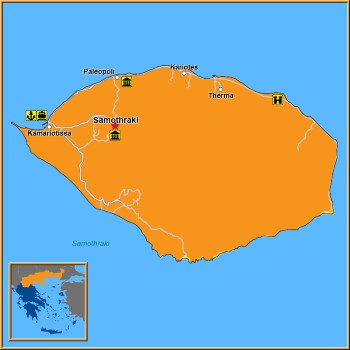 Map of Samothraki Map