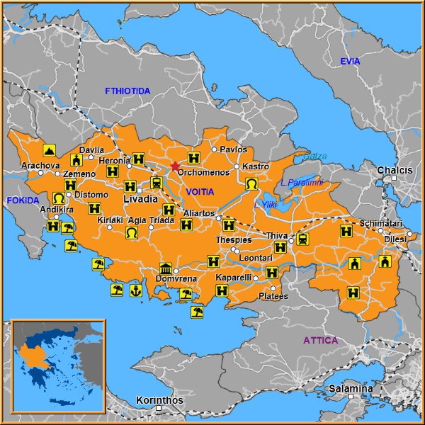 Map of Orchomenos Map