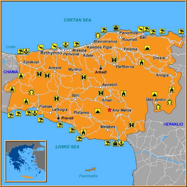 Map of Ano Meros Map
