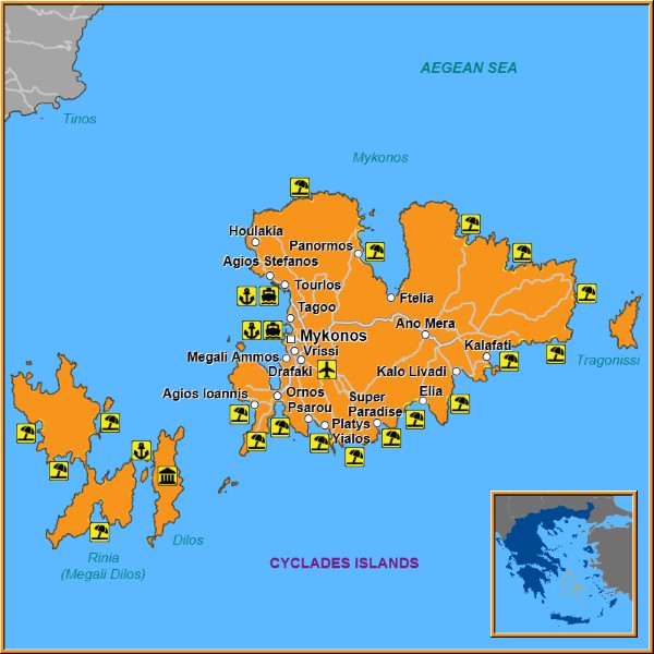 Map of Mykonos Map