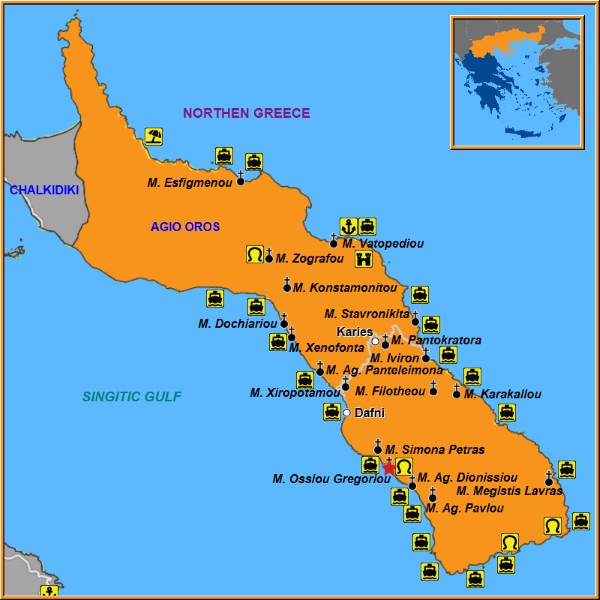 Map of Ossiou Gregoriou Map