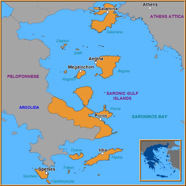 Map of Saronic Gulf Map