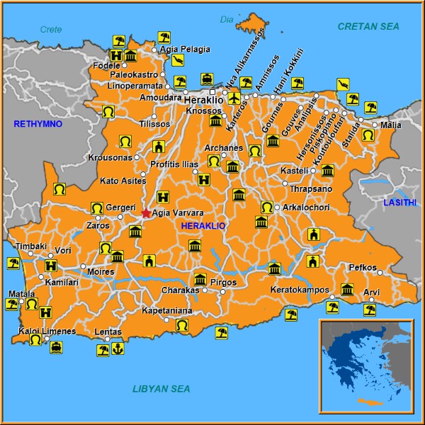 Map of Agia Varvara Map