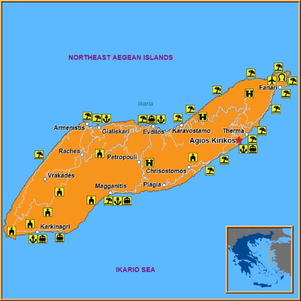 Map of Agios Kirikos Map
